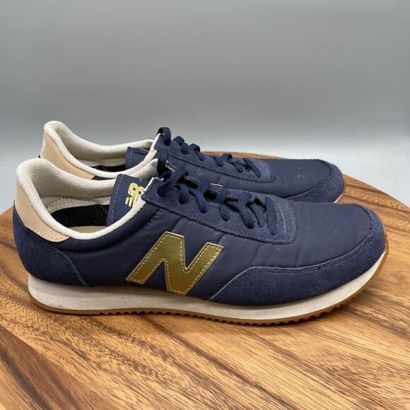 New Balance 574 Shoes Womens Size 10.5 Navy Suede Retro Running Casual Sneakers - Picture 1 of 8